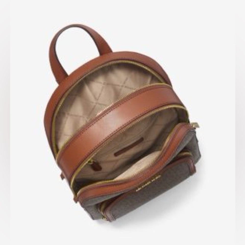 Michael Kors Jaycee Large Backpack In Brown Signature NEW - Picture 4 of 4